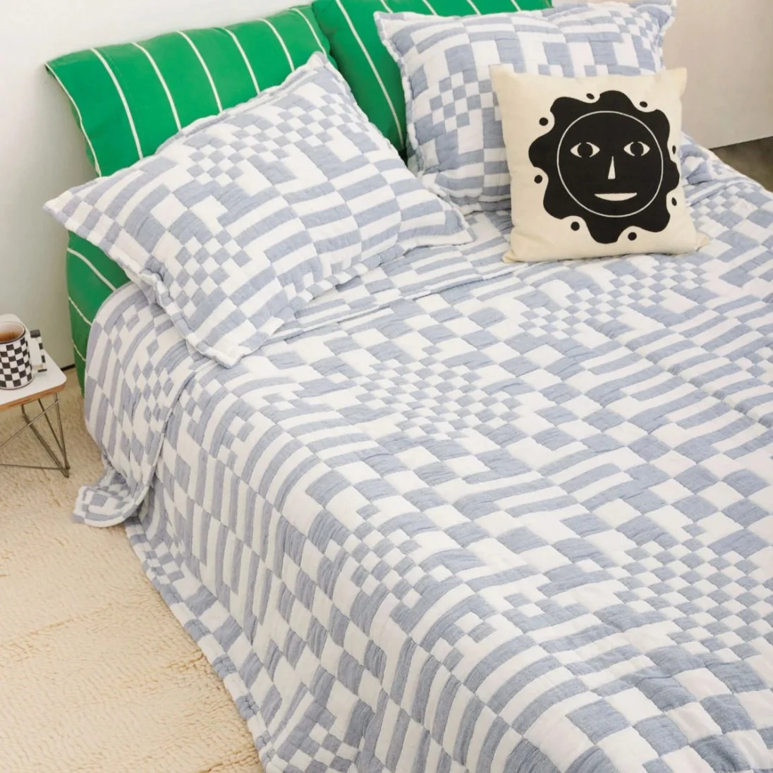 Dusen Dusen - Navy Check Coverlet — Bosco's Mercantile